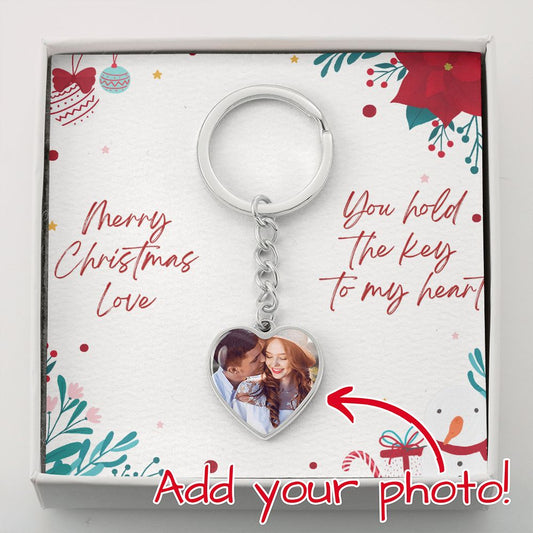 Merry Christmas Love | Personalized Heart Key Chain