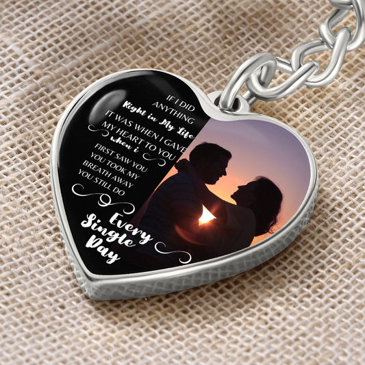 To My Woman | I Love You Every Day | Personalized Heart Key Chain