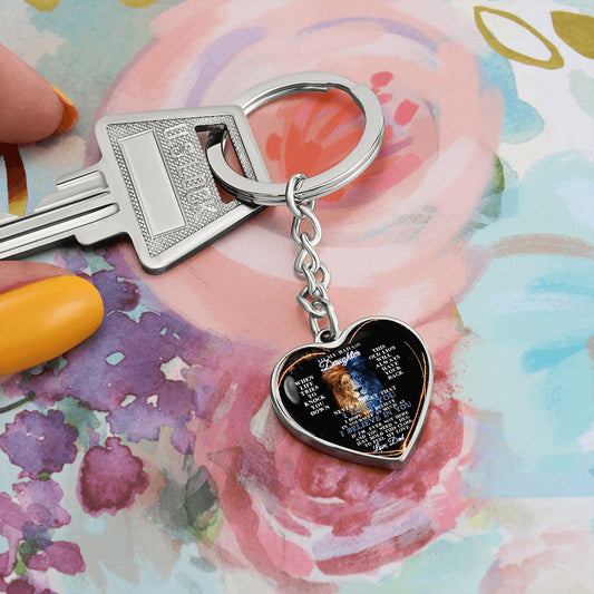 My Daughter, Never Forget I Love You, From Dad | Graphic Heart Keychain with Engraving Option