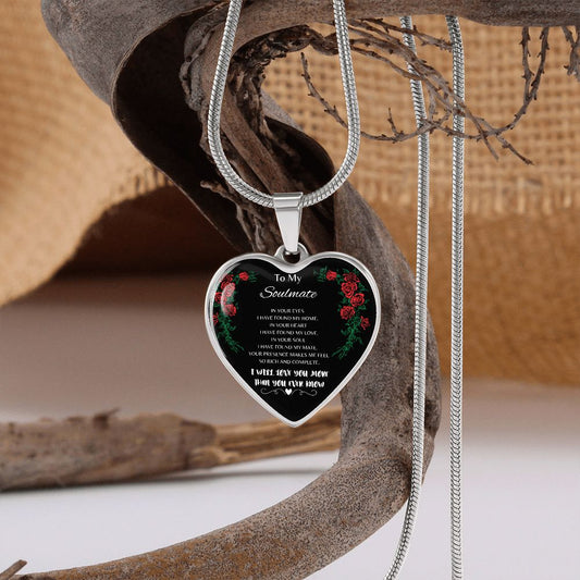 To My Soulmate | I Love You | Personalized with Engraving Necklace