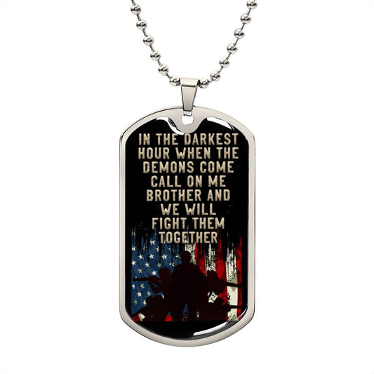 Call on Me Brother | Military Dog Tag Necklace