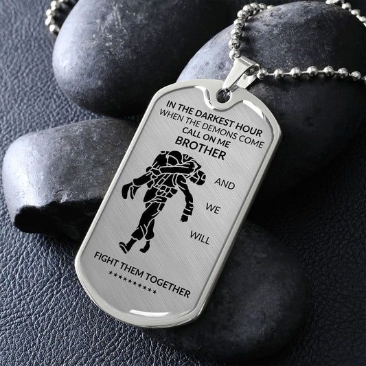 Dog Tag | Military Brotherhood |Military Chain Silver |