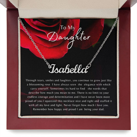 To My Daughter I am Proud of You | Love Dad | Custom Name Necklace